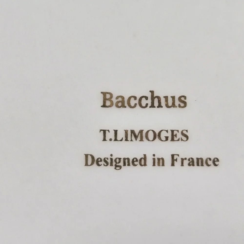 Vintage T Limoges France Bacchus Porcelain Vanity Set Tray Trinket Box